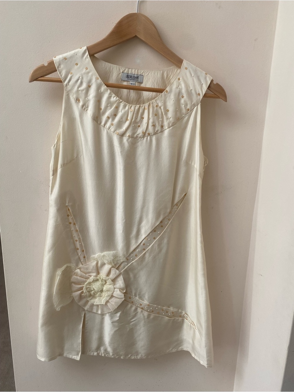 SOZOELEGANT 100% Silk dress - Ivory
